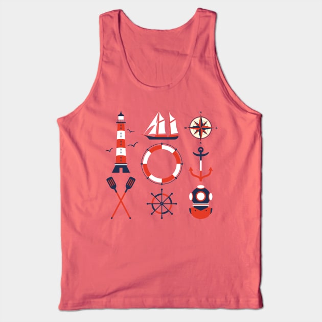 Nautical Icons Tank Top by AlondraHanley